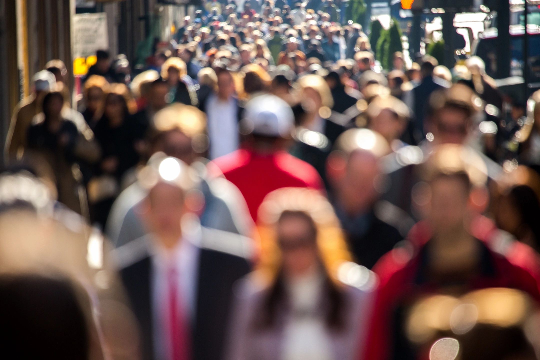 Group of people walking in street