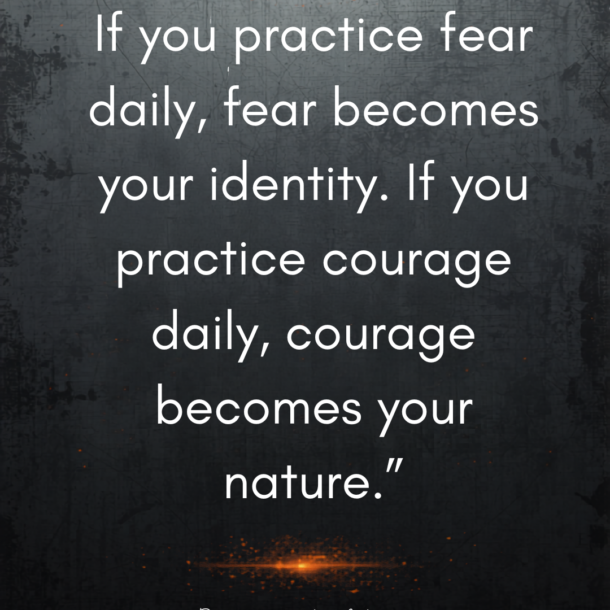Motivational Quote with Warrior Element